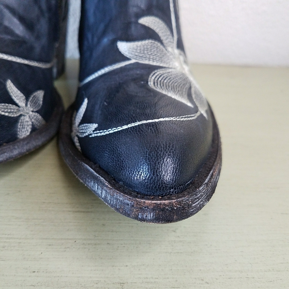OLD GRINGO BLACK FLORA LOCA EMBROIDERED ANKLE BOOTS - Picture 11 of 14